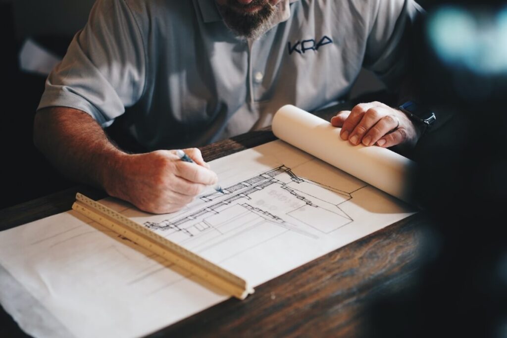 A construction manager coordinates his project